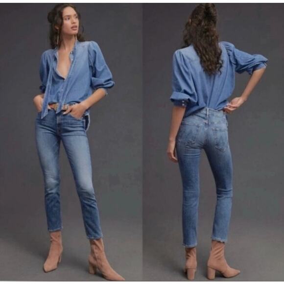 26 Mother Mid Rise Dazzler Ankle Jeans Healing Jar Wash Indie Minimalist Denim - Picture 1 of 8